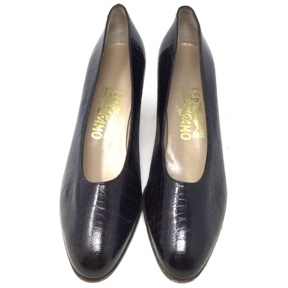 Salvatore Ferragamo Women Shoes Sz Us 8 Brown Heel - Picture 4 of 8